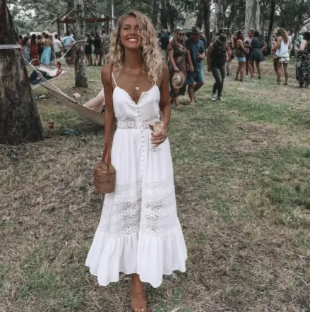 Boho - Weißes Sommerkleid 2025