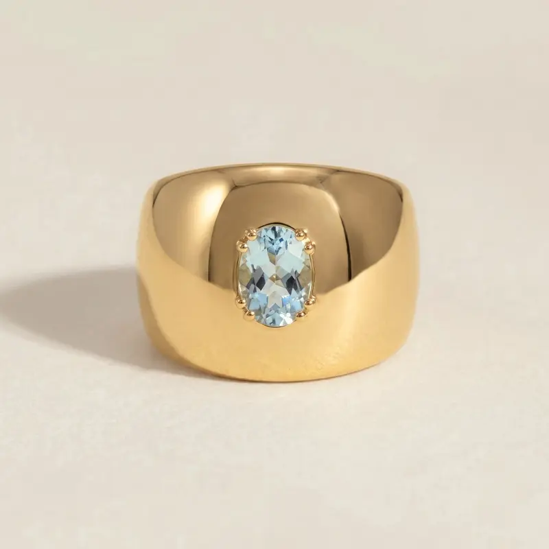 Bold Oval Aquamarine Ring