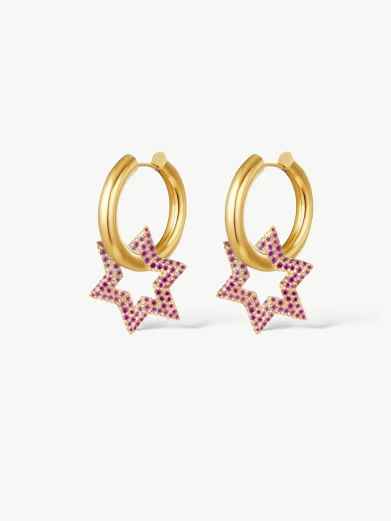 Bold Star Earring Pink
