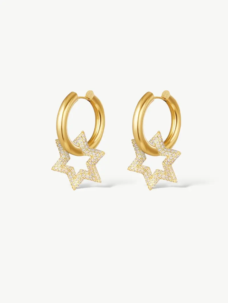 Bold Star Hoop Earrings