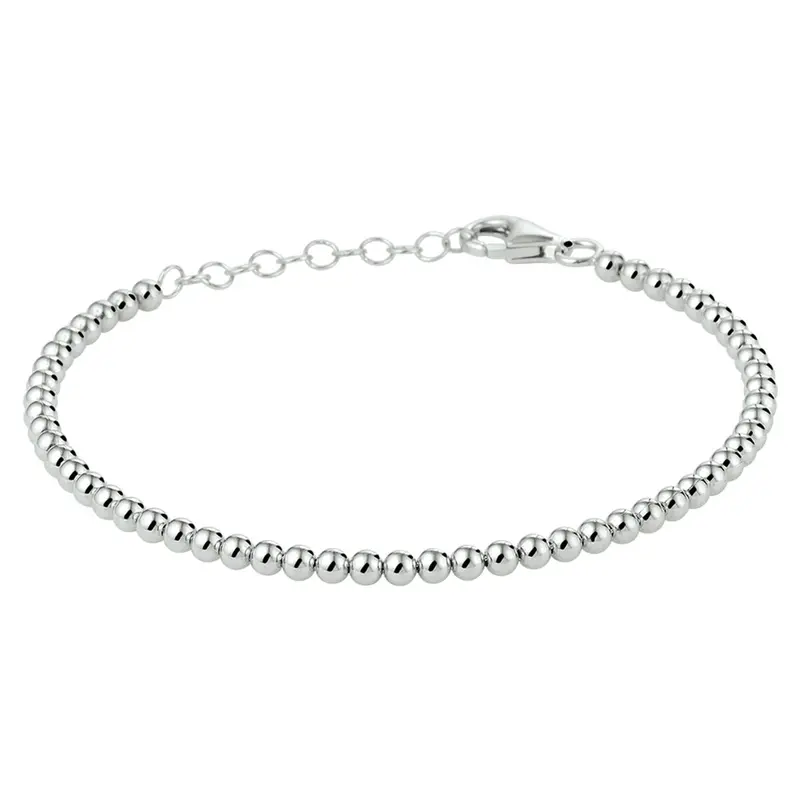 bolletjes armband van echt zilver met slotje