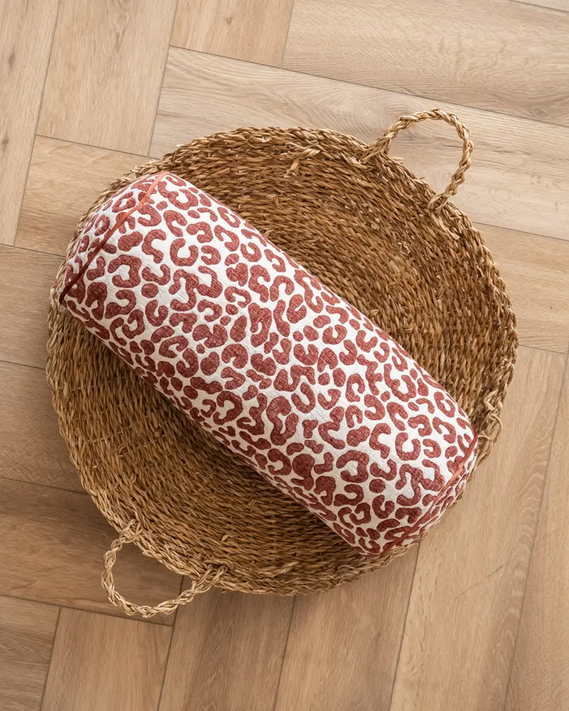 Bolster Kussen Merel Luipaard Bordeaux
