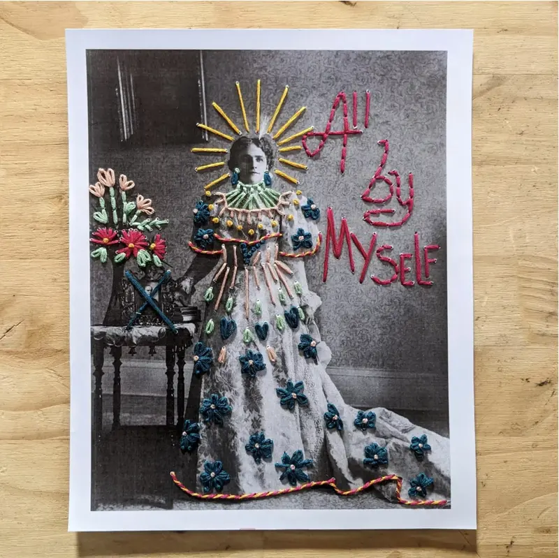 Borduren op papier Kit - All by myself