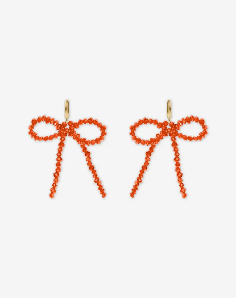 BOW BEADS EARRINGS ORANJE