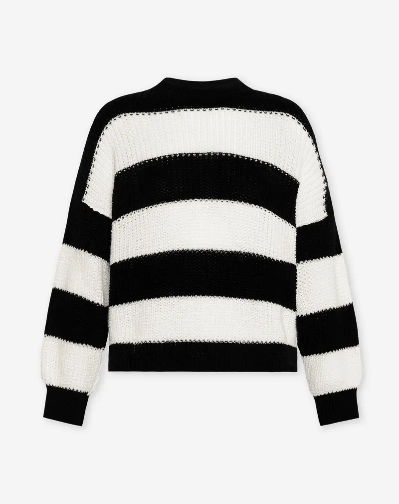BOXY STRIPE KNIT ZWART