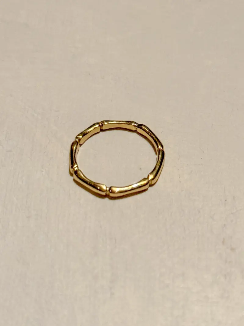 Brass Bamboo Pattern Ring Gold