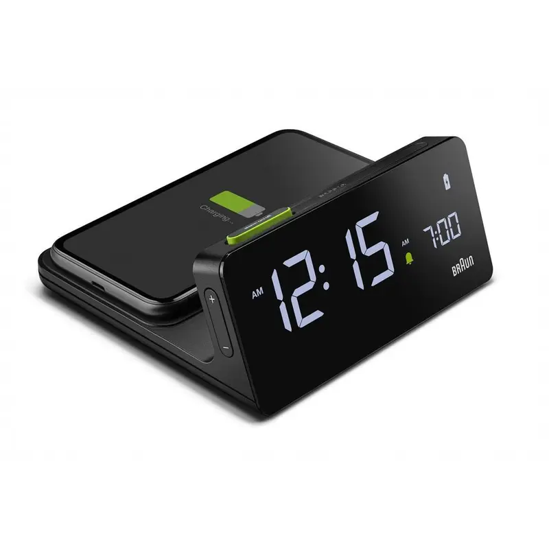 Braun BC21 Digitale Wekker met Oplaadstatio | Zwart