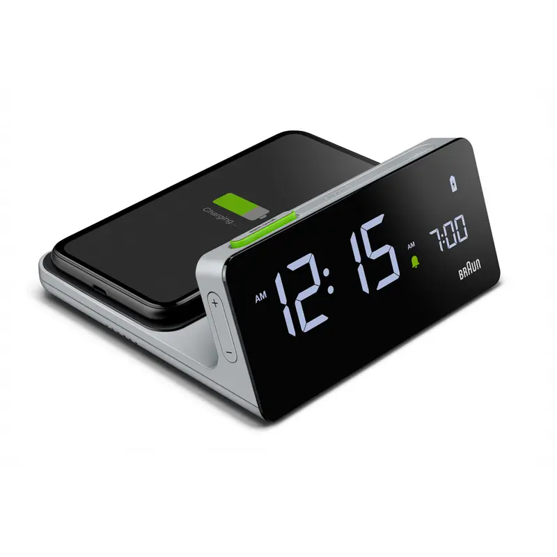 Braun BC21 Digitale Wekker met Oplaadstation | Grijs
