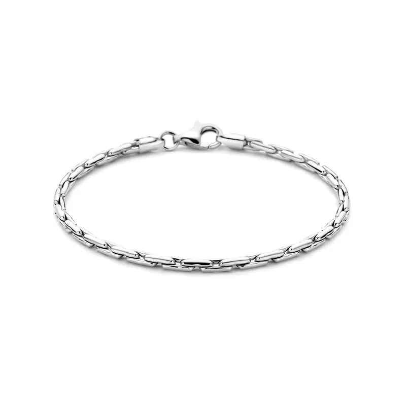 'Brio' 925 gerhodineerd zilveren cardano armband