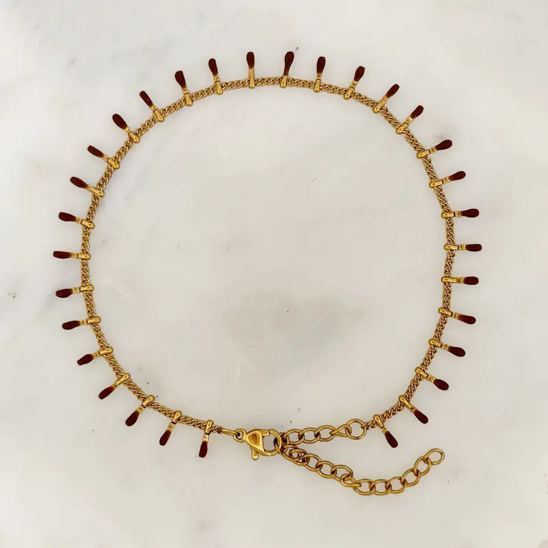 Brown tassels anklet