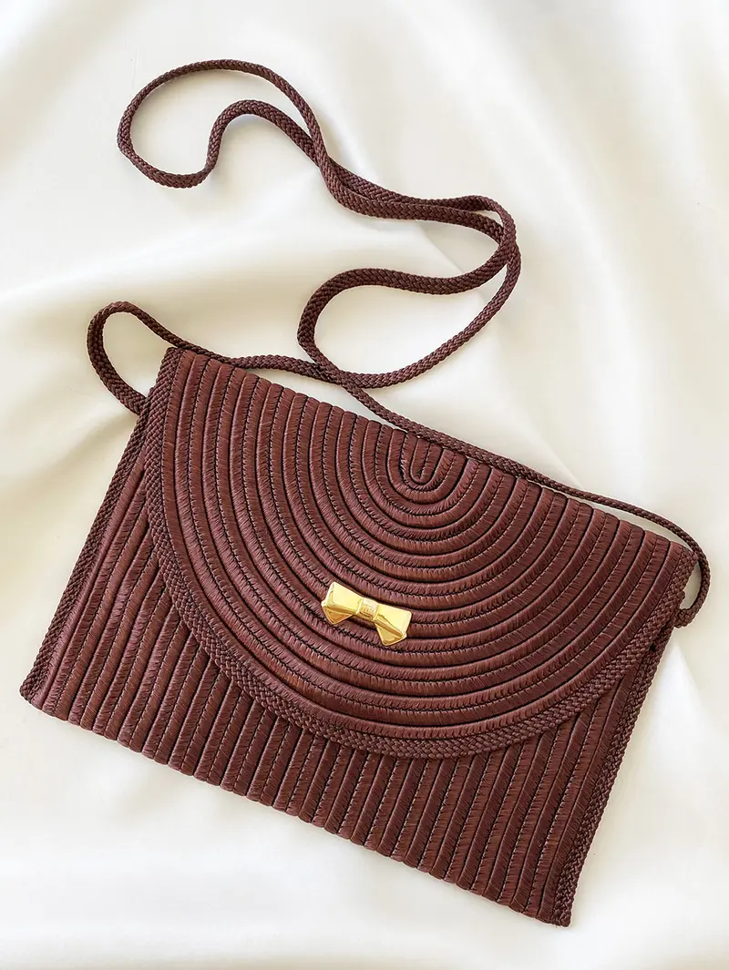 Bruin passementerie avondtasje