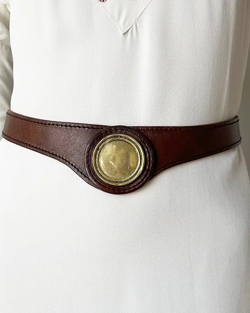 Bruine leren designer ceintuur