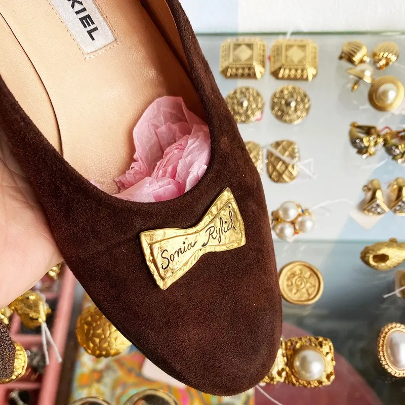 Bruine suede ballerina's | 36