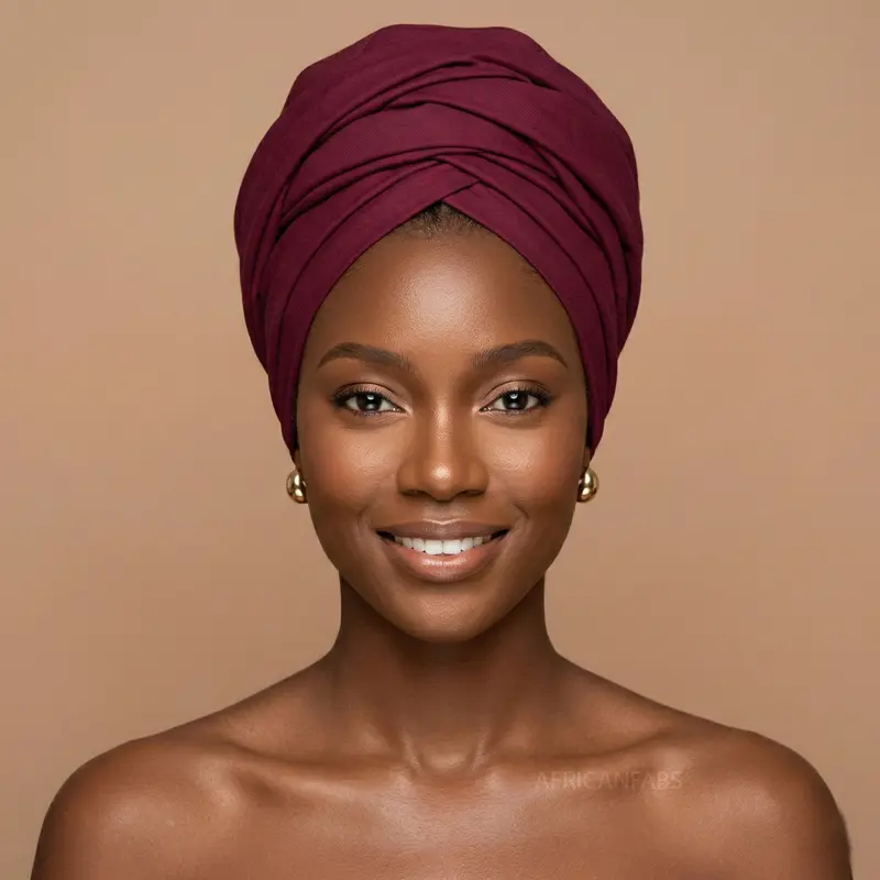 Burgundy Red solid color - headwrap