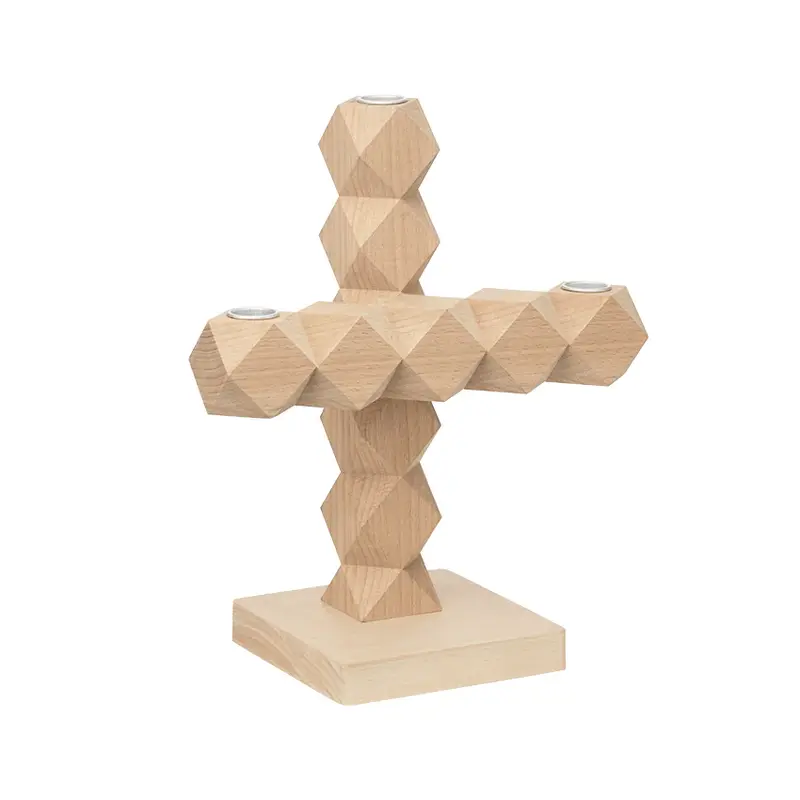Buro Berger Clean Cut Kandelaar 3 Naturel Hout | Bertjan Pot