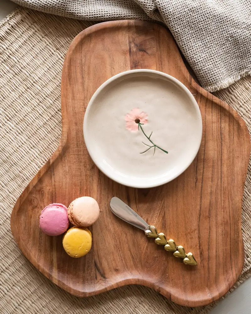 Cake Plate Flower Roze