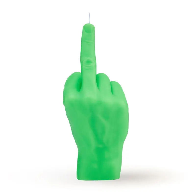 CandleHand Kaars | F*ck You Handgebaar | Neon Groen