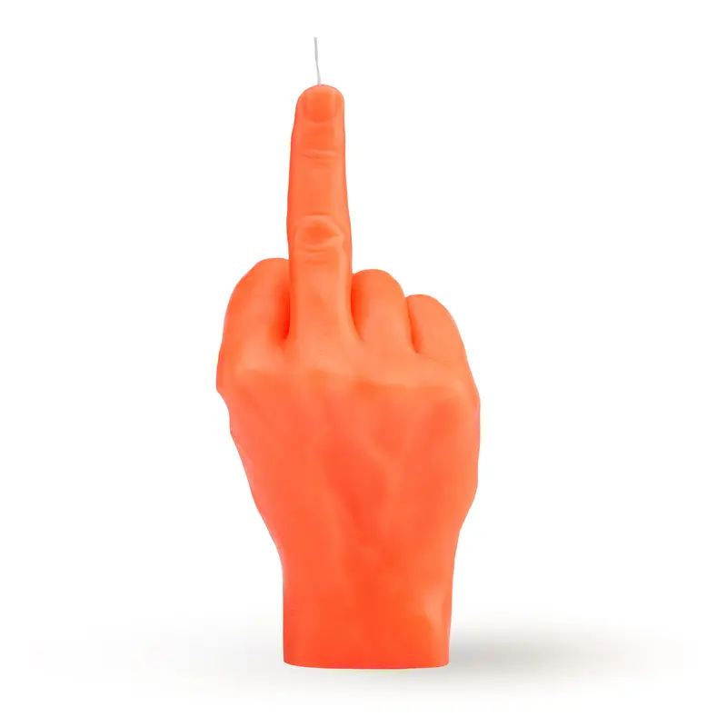 CandleHand Kaars | F*ck You Handgebaar | Neon Oranje