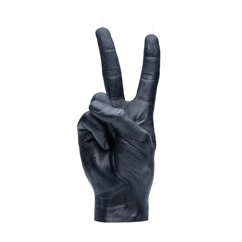 CandleHand Kaars | Peace Handgebaar | Zwart