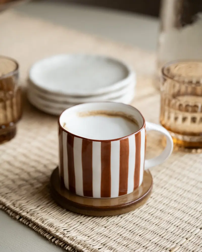 Cappuccinomok Mykonos Rust Stripe