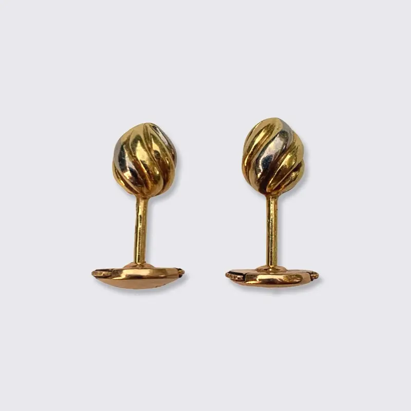 Cartier Bicolour Gold Swirl Stud Earrings