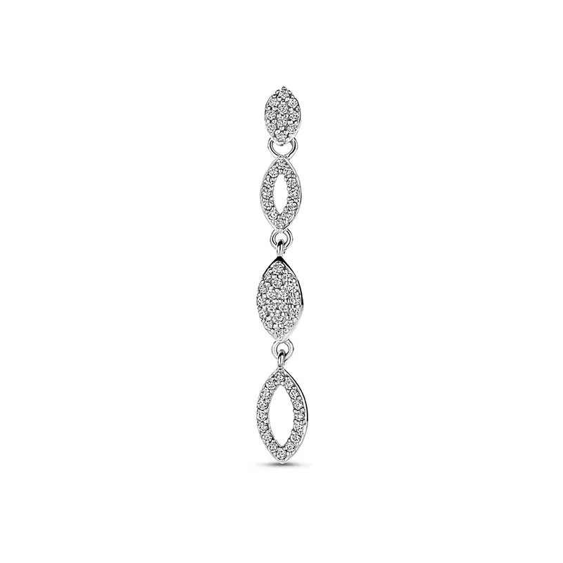 'Cascata' 925 gerhodineerd zilveren hanger met zirkonia