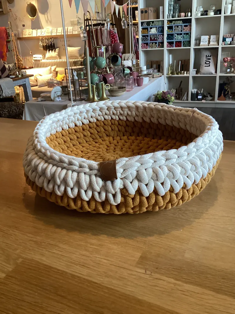 CatNapBasket okergeel/wit maat L