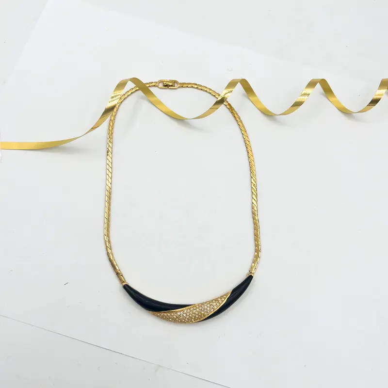 Christian Dior Crescent Shape Art Deco Necklace