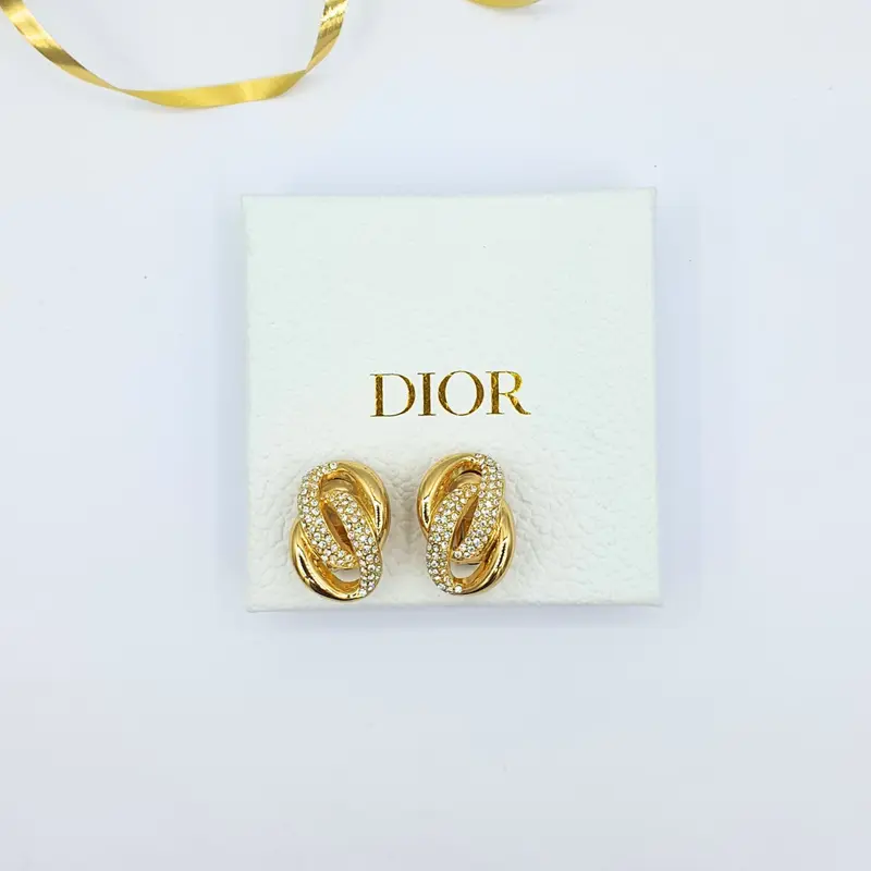 Christian Dior Interwoven Loops Clip Earrings