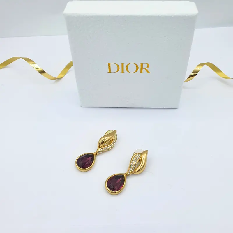 Christian Dior Leaf Clip Earrings