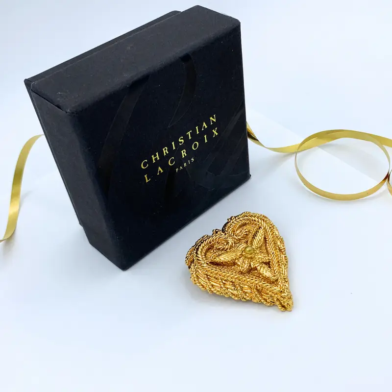 Christian Lacroix Braided Cords Heart Brooch