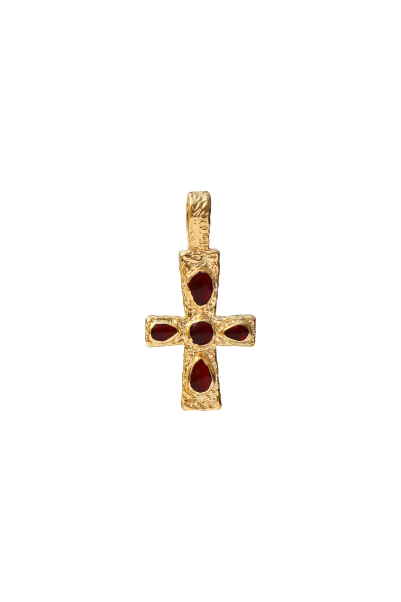 Chunky Cross Pendant - Gold
