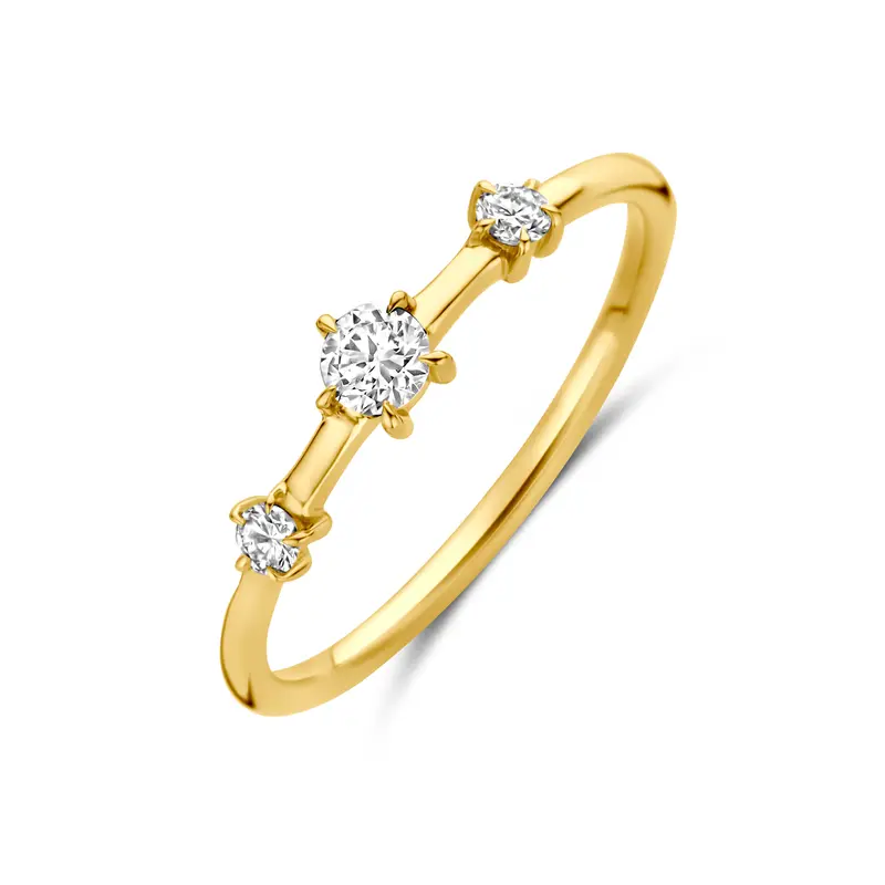 'Cinzia' 14 karaat gouden ring met lab grown diamant 0,20 ct