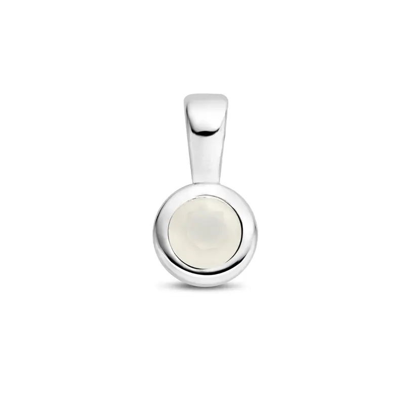 'Cira' 925 gerhodineerd zilver geboortesteenhanger juni