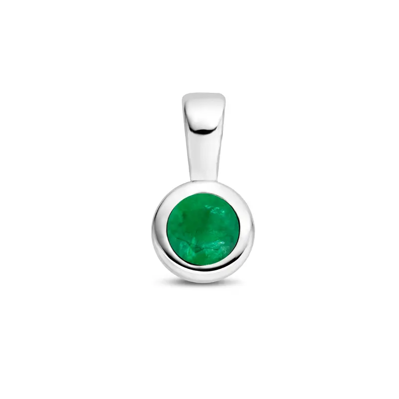 'Cira' 925 gerhodineerd zilver geboortesteenhanger mei