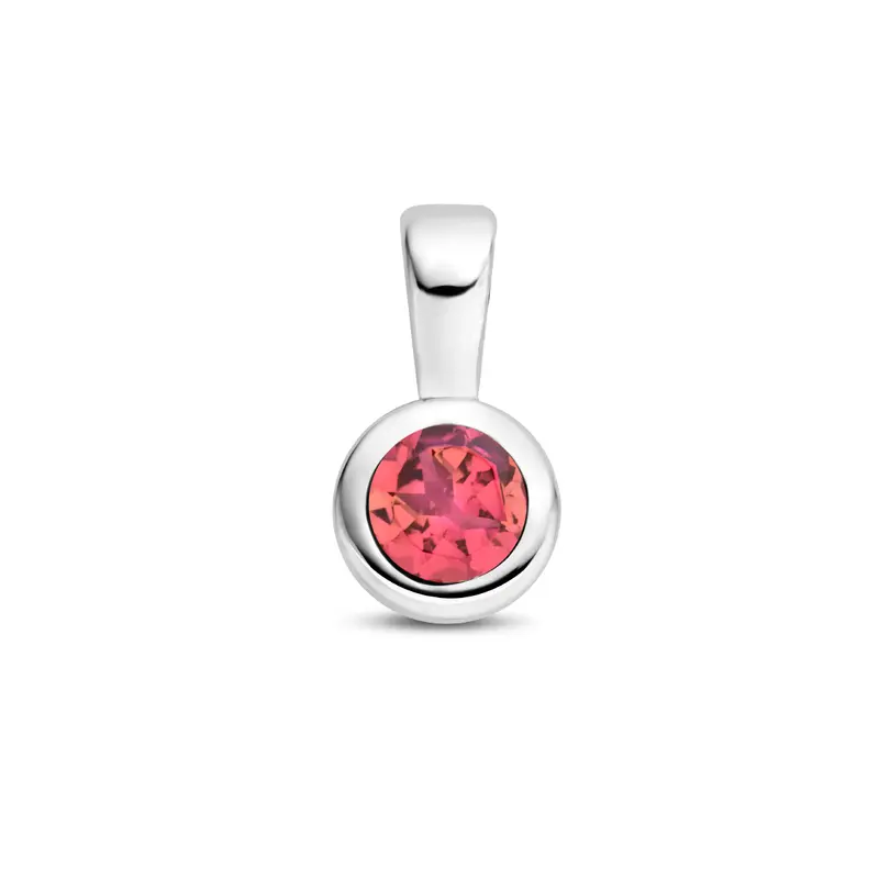 'Cira' 925 gerhodineerd zilver geboortesteenhanger oktober