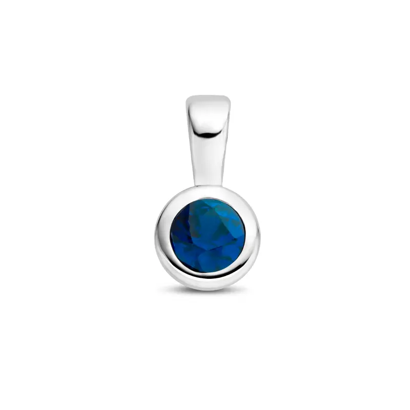 'Cira' 925 gerhodineerd zilver geboortesteenhanger september