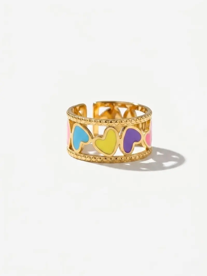 Colorful Hearts Ring