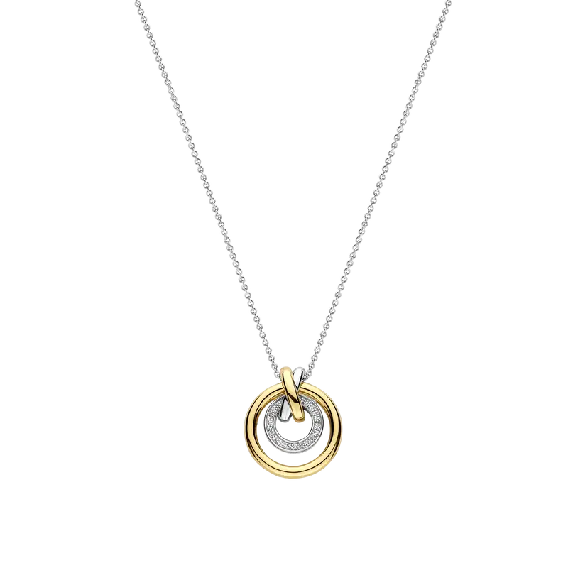 Contrast Crossover Circle Necklace