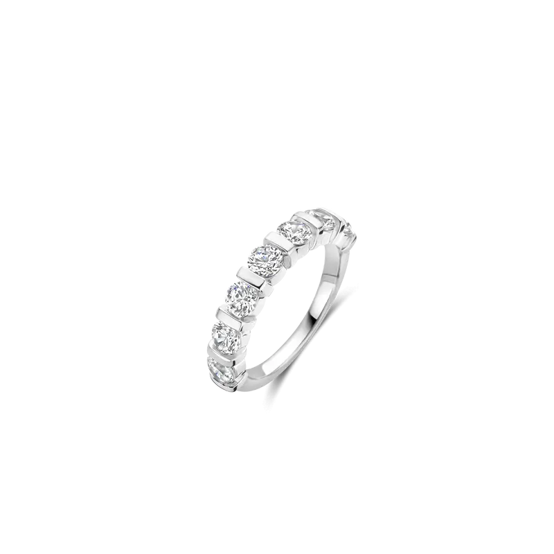 Contrast Tennis Ring Silver