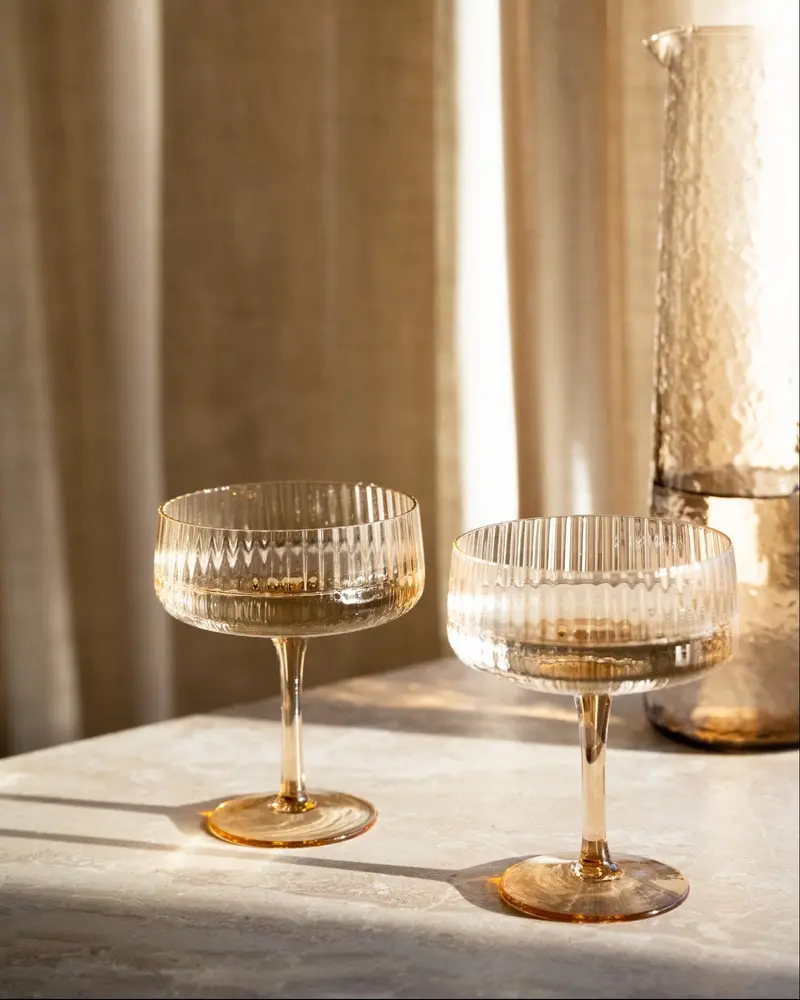 Coupe Glas Amber Ray
