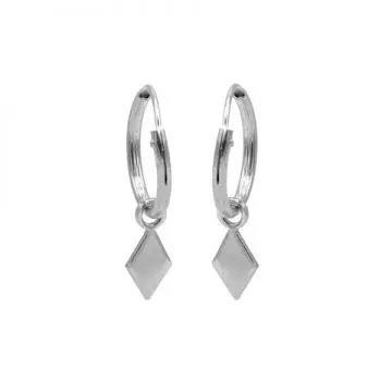 Creolen  diamond shape zilver