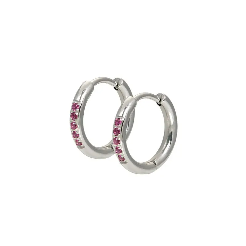 Creolen Fuchsia zilver