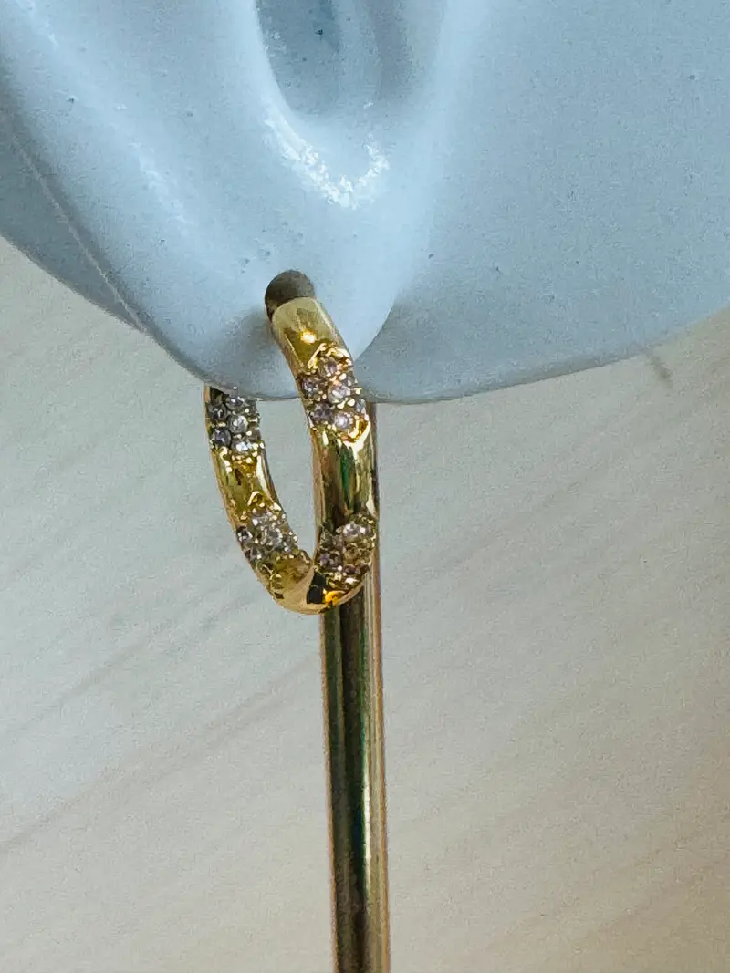 Creolen oorbellen l Follies goud met strass