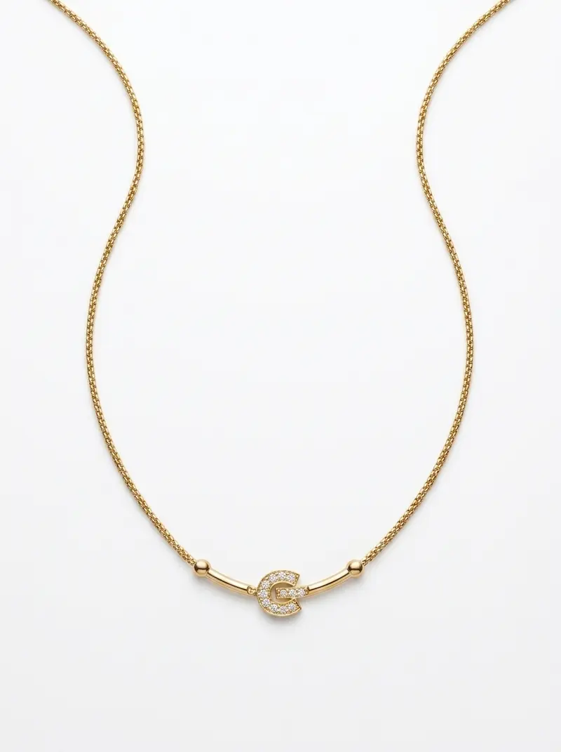 Croissant Crystal Necklace