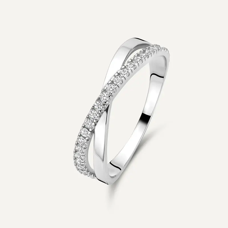 Crossover Cubic Zirconia Eternity Ring