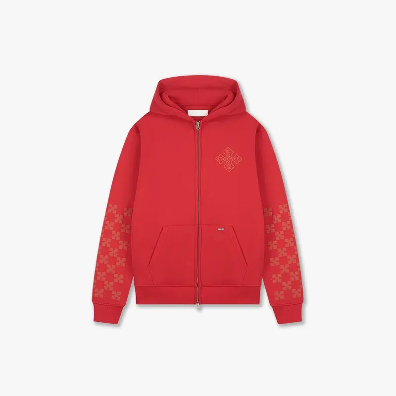 Croyez Cross Zip Hoodie | Red