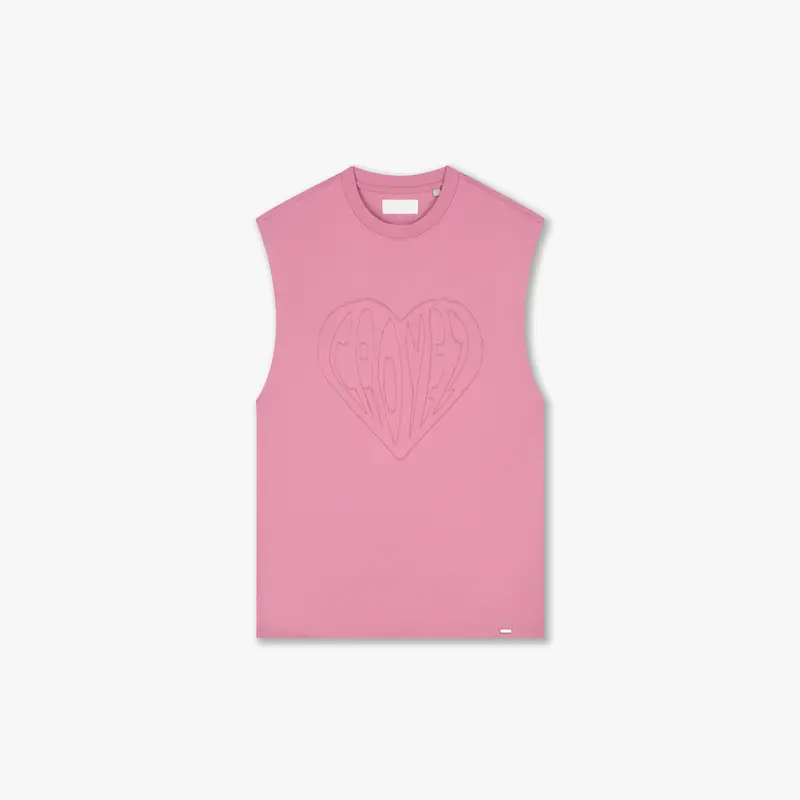 Croyez Cutout Heart Sleeveless T-Shirt | Mauve