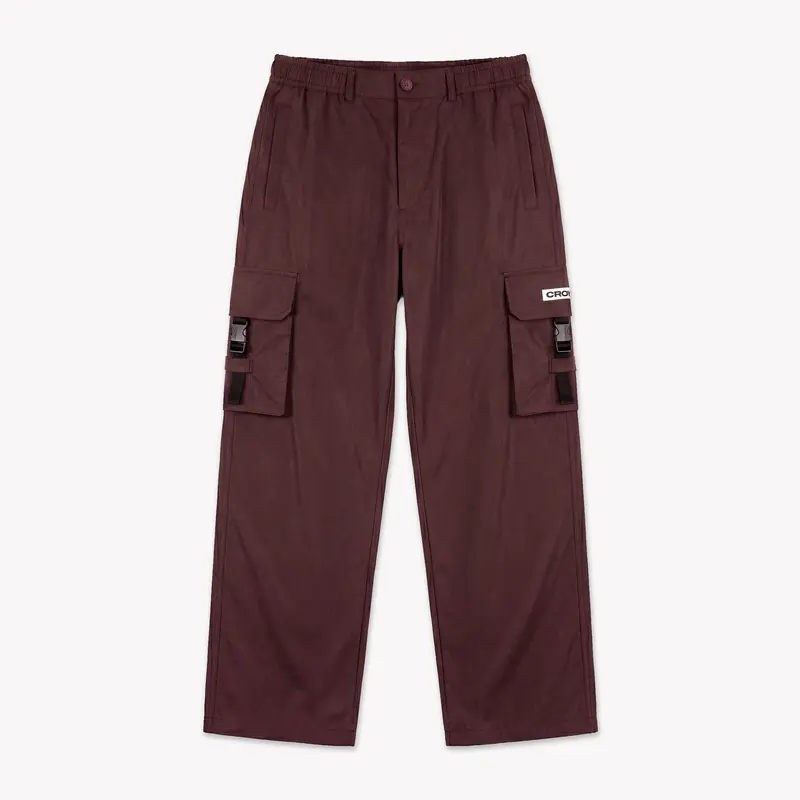 Croyez Etiquette Nylon Pants | Burgundy