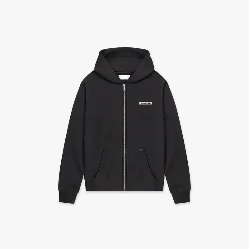 Croyez Etiquette Zip Hoodie | Vintage Black